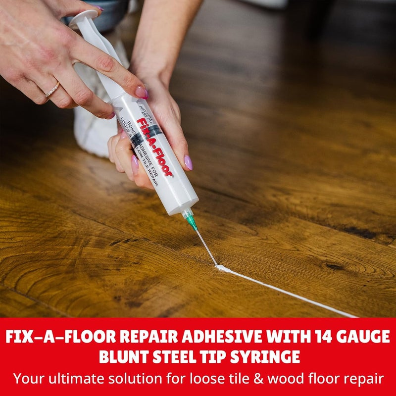 Fix-A-Floor Tile Repair Adhesive – Extra Strength Adhesive for Tile, Marble, Stone, Wood - Easy DIY Repair – Versatile Compatibility - 1 Gallon Jug – Comes with a Syringe Applicator - Image 2
